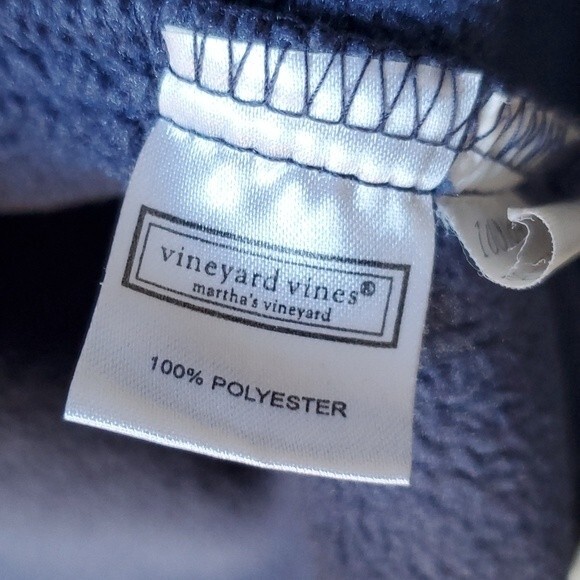 VINEYARD VINES FLEECE SHEP VEST ZIP UP BLUE GREEN MEN'S MEDIUM PREPPY - Picture 8 of 9